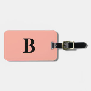 Etiqueta Para Maletas Personalizado del nombre del monograma rosado de c