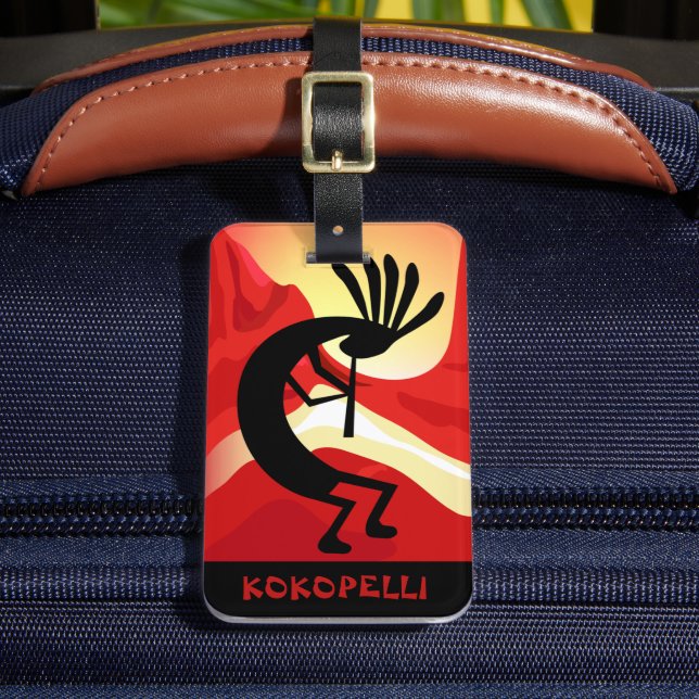 Etiqueta Para Maletas Personalizado del sol del desierto de Kokopelli (Anverso In situ 2)