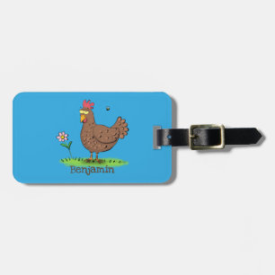 Etiqueta Para Maletas Personalizado divertido de pollo rústico y caprich