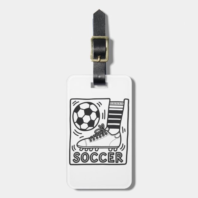 Etiqueta Para Maletas Personalizado el futbol moderno de moda (Frente Vertical)