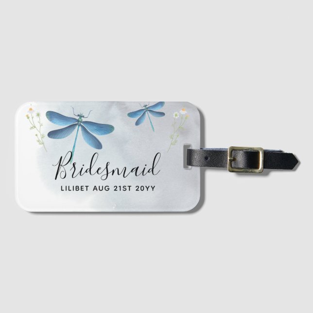 Etiqueta Para Maletas Personalizado el partido de novias DragonFly BRIDE (Anverso horizontal)