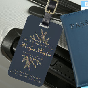 Etiqueta Para Maletas Personalizado Elegant Moderno Botanical Witty Cita