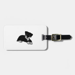 Etiqueta Para Maletas personalizado en miniatura de schnuazuer negro y p