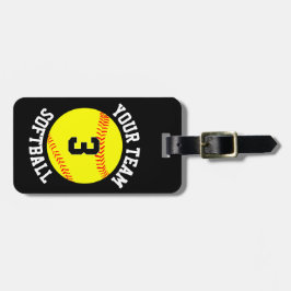 Etiqueta Para Maletas Personalizado Fastpitch Softball nombre equipo, nú