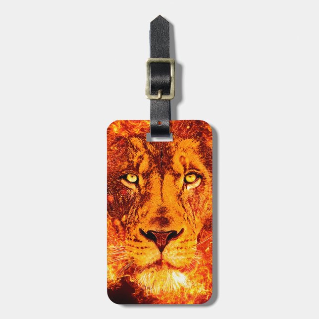 Etiqueta Para Maletas Personalizado Flaming Lion (Frente Vertical)