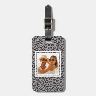 Etiqueta Para Maletas Personalizado Foto encaje negro con estampado leop