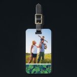 Etiqueta Para Maletas Personalizado Foto Modelo de hojas tropicales<br><div class="desc">Plantas y flores | Patrón tropical,  moderno con hojas de palmera exóticas. © y ® Bigstock® - Todos los derechos reservados.</div>