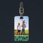 Etiqueta Para Maletas Personalizado Foto Modelo de hojas tropicales<br><div class="desc">Plantas y flores | Patrón tropical,  moderno con hojas de palmera exóticas. © y ® Bigstock® - Todos los derechos reservados.</div>