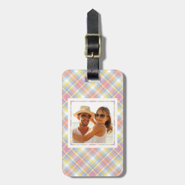 Etiqueta Para Maletas Personalizado Foto Pastel Trazado (Frente Vertical)