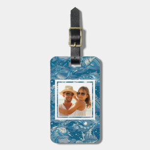 Etiqueta Para Maletas Personalizado Foto Patrón de mar tropical