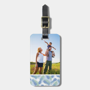 Etiqueta Para Maletas Personalizado Foto Trópico Pastel Pineapple Patrón