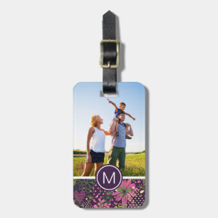 Etiqueta Para Maletas Personalizado Fotografía y Monograma Diseño brilla