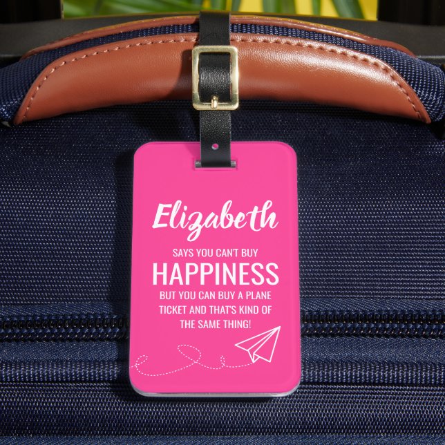 Etiqueta Para Maletas Personalizado Funny Pink (Anverso In situ 2)