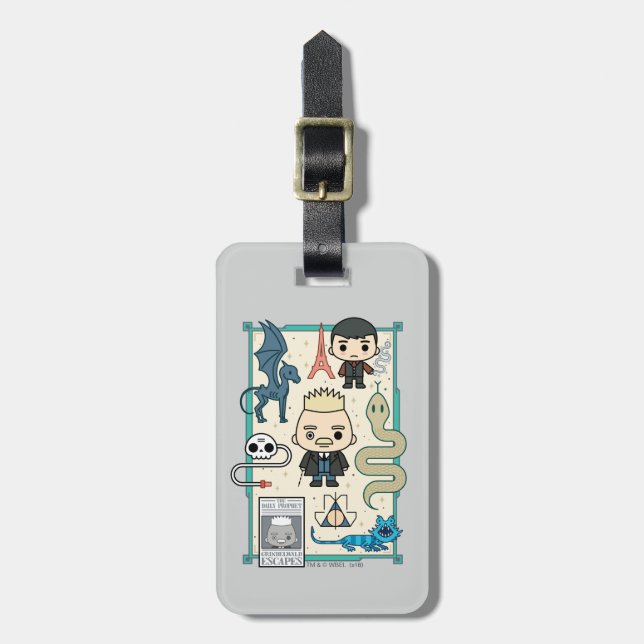 Etiqueta Para Maletas Personalizado GELLERT GRINDELWALD™ y Barebone (Frente Vertical)