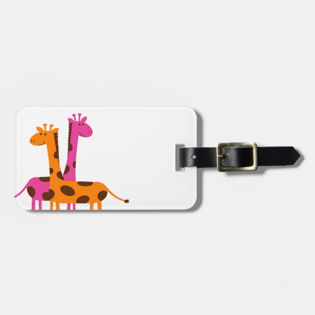 Etiqueta Para Maletas Personalizado Giraffe (Frente Horizontal)