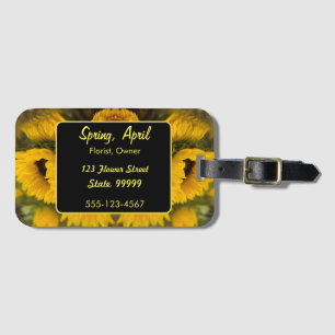 Etiqueta Para Maletas Personalizado Golden Sunflower cálido