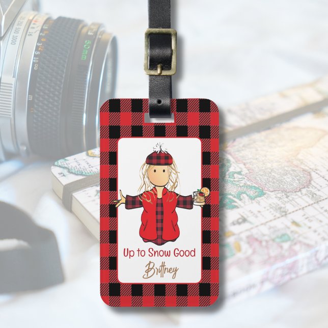 Etiqueta Para Maletas Personalizado Graciosa Dama Nieve Diciendo Crucero (Subido por el creador)