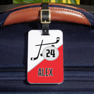 Etiqueta Para Maletas Personalizado Hockey Número de nombre de equipo Et