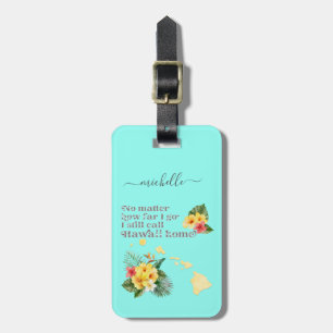 Etiqueta Para Maletas Personalizado Hogar de Hawái Texto y color