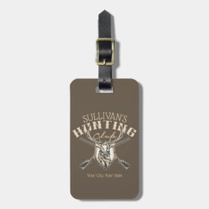 Etiqueta Para Maletas Personalizado Hunter NAME Deer Trophy Club de Caza