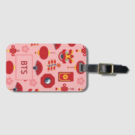 Etiqueta Para Maletas Personalizado Iconos de Año Nuevo Chino Flor Rosa