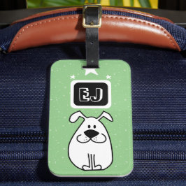 Etiqueta Para Maletas Personalizado Iniciales Tema Perro
