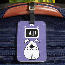 Etiqueta Para Maletas Personalizado Iniciales Tema Perro