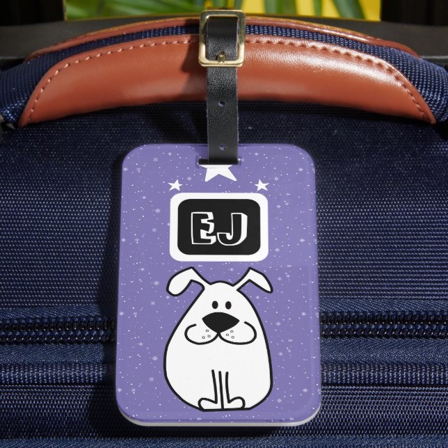 Etiqueta Para Maletas Personalizado Iniciales Tema Perro (Anverso In situ 2)