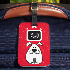 Etiqueta Para Maletas Personalizado Iniciales Tema Perro