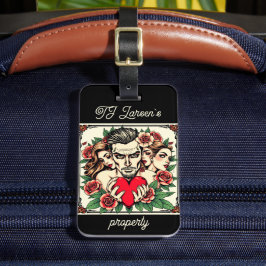 Etiqueta Para Maletas Personalizado inspirada en el arte de Tattoo, romp