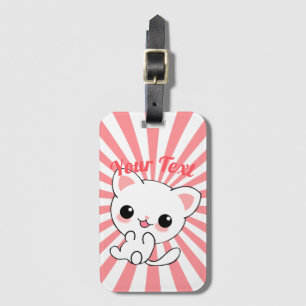 Etiqueta Para Maletas Personalizado Kawaii White Kitten