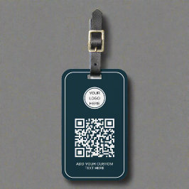 Etiqueta Para Maletas Personalizado logotipo comercial Código QR Azul pr