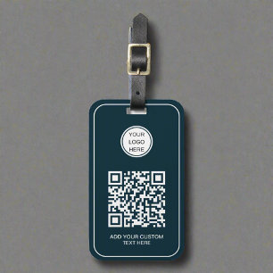 Etiqueta Para Maletas Personalizado logotipo comercial Código QR Azul pr
