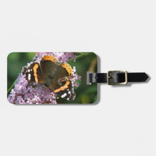 Etiqueta Para Maletas Personalizado Mariposa y Buda del Almirante Rojo