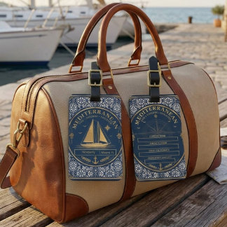 Etiqueta Para Maletas Personalizado Mediterráneo | Náutico