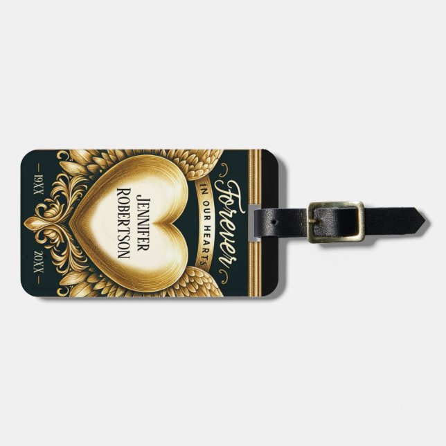 Etiqueta Para Maletas Personalizado Memorial Heart (Frente Horizontal)