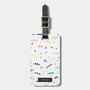 Etiqueta Para Maletas Personalizado   Memphis Confetti