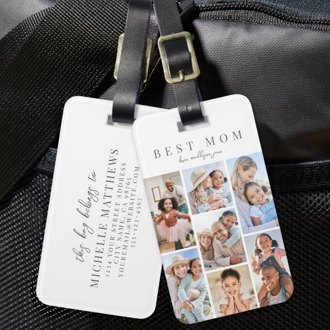 Etiqueta Para Maletas Personalizado Mom Photo (Custom Mom Photo Luggage Tag)