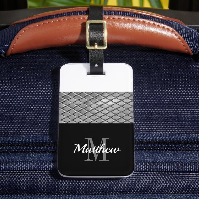 Etiqueta Para Maletas Personalizado | Monograma Boys Mens (Anverso In situ 2)