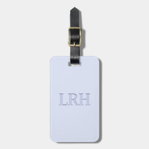 Etiqueta Para Maletas Personalizado Monograma moderno Azul inicial simpl