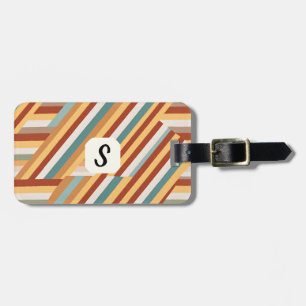 Etiqueta Para Maletas Personalizado Monograma moderno retro 70 Geométric