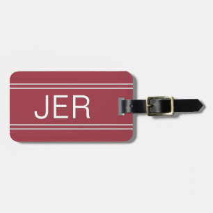 Etiqueta Para Maletas Personalizado Monograma Red Simple Plantilla Viaje