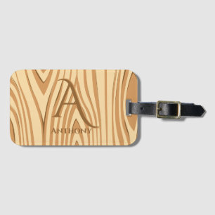 Etiqueta Para Maletas Personalizado Monogramada Rustic Faux Stained Brow