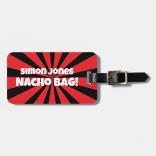 Etiqueta Para Maletas Personalizado Nacho Bag Funny Retro Rojo