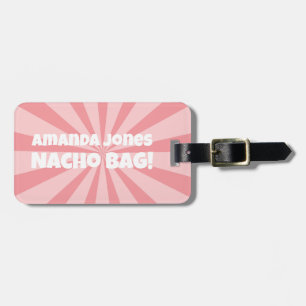Etiqueta Para Maletas Personalizado Nacho Bag Gracioso Retro Rosa
