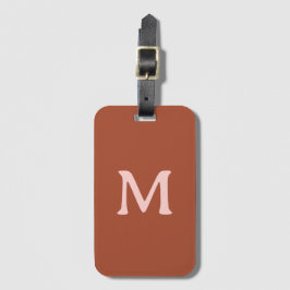 Etiqueta Para Maletas Personalizado Naranja quemado Monograma