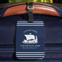 Etiqueta Para Maletas Personalizado Náutico Moderno Nombre de barco y lo