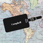 Etiqueta Para Maletas Personalizado negro negocios agudo<br><div class="desc">Viaja con estilo con esta etiqueta limpia de acrílico de personalizable</div>