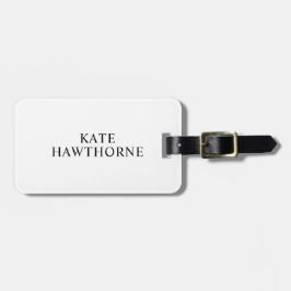 Etiqueta Para Maletas Personalizado negro y blanco elegante minimalista