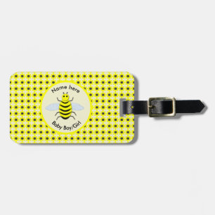 Etiqueta Para Maletas Personalizado Neutral de Abeja Amarilla Cute Géner